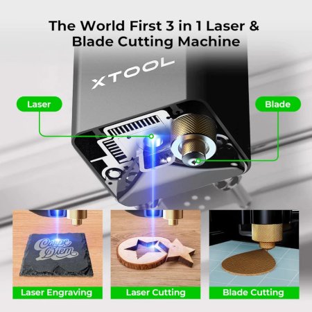 The laser and blade shown in the image.
