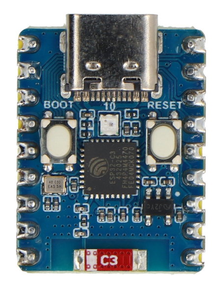 ESP32-C3-Zero - WiFi / Bluetooth development board - with connectors - ESP32-C3FN4 - Waveshare 25532