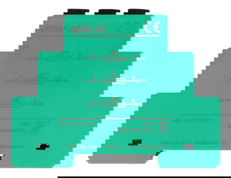 Zamel Supla GBM-03 - fuse module - three-phase protection 3 x 500 mA