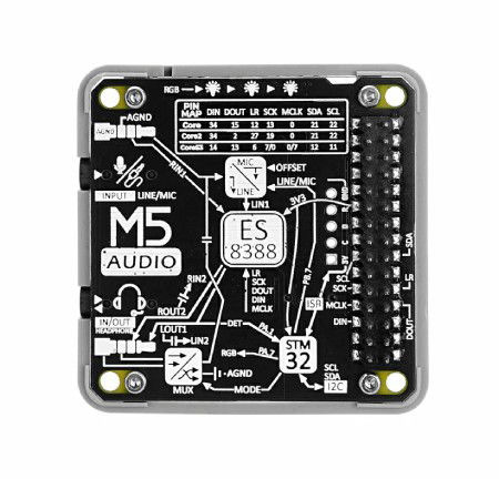 Audio module with ES8388 codec - STM32G030 - for M5Core development modules - M5Stack M144