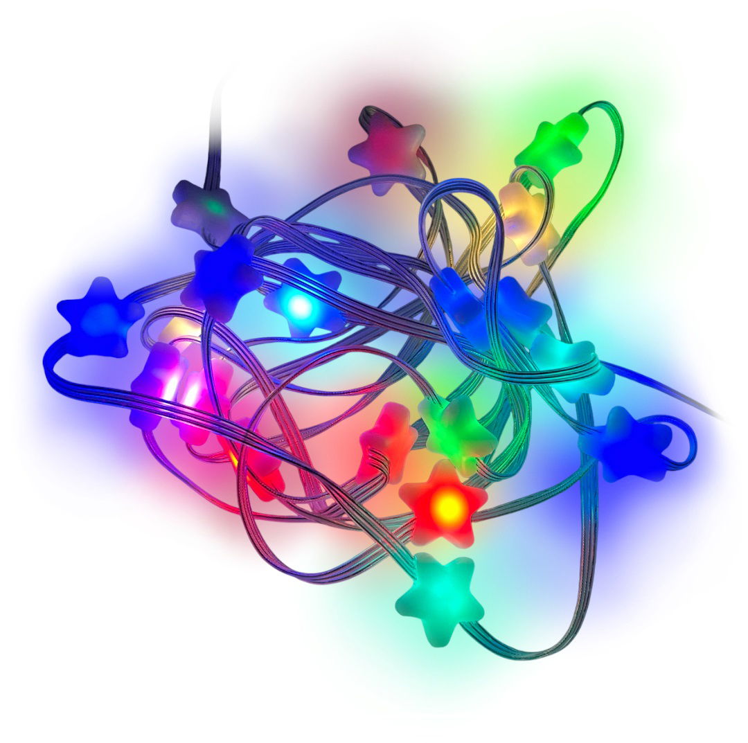 NeoPixel Star Shape Pixel Strand - 20 x 5050 RGB LED strip in the shape of stars - digital, addressable - 5V - Adafruit 5982