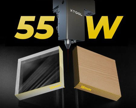 xTool P2S - CO2 laser cutter and engraver - 55 W - Space Gray