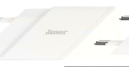 Baseus Compact Quick Charger USB-A / USB-C Power Adapter - 5V / 3A 20W - White