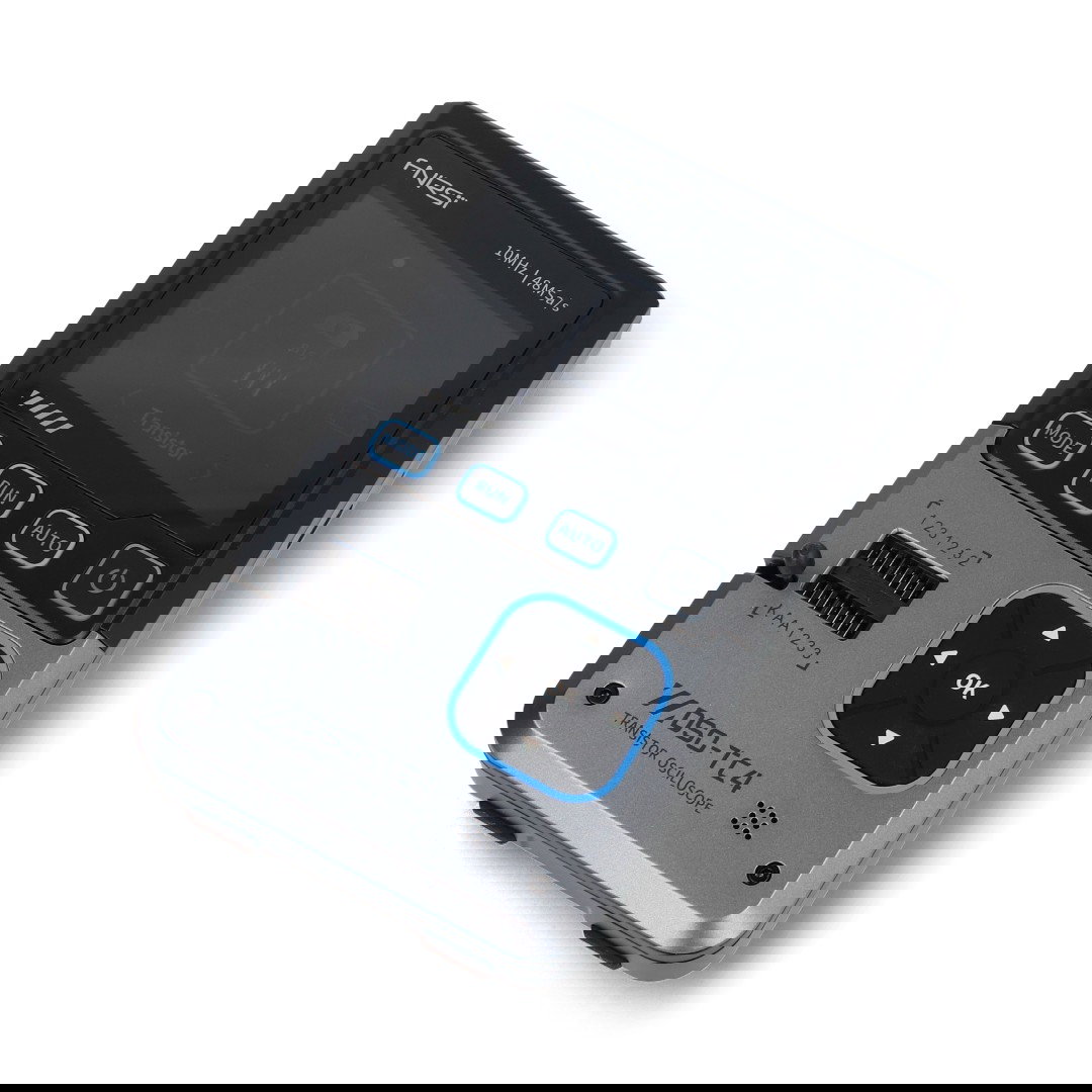 FNIRSI DSO-TC4 3-in-1 portable oscilloscope with transistor tester and 10 MHz signal generator