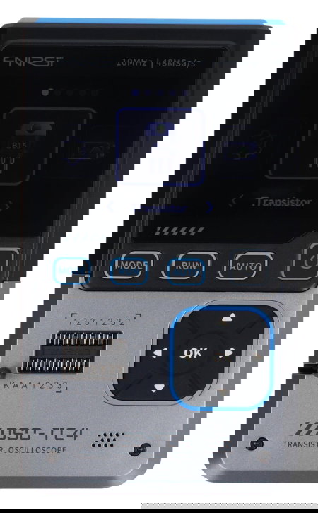 FNIRSI DSO-TC4 3-in-1 portable oscilloscope with transistor tester and 10 MHz signal generator