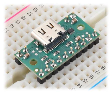 USB Type-C Power Connector with TPS2116 Multiplexer - usb09a - Pololu 3728