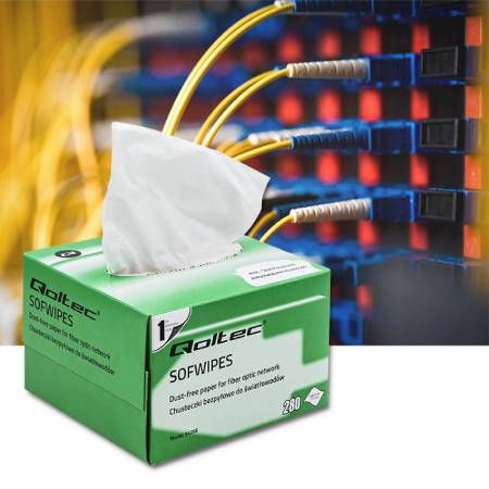 Dust-free fiber optic wipes - 280 pcs - Qoltec 54266