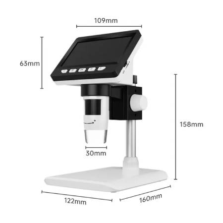 307B Digital Microscope - 1000x 2 MPx 8 LED - 4.3'' LCD Screen