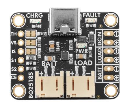 Li-Pol / Li-Ion / Li-Fe 5V bq25185 USB Type-C / DC / Solar Panel Battery Charging Module - Adafruit 6091