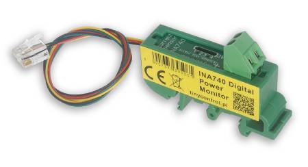 INA740 - I2C digital power monitor for measuring current, voltage, power and energy - DIN rail mount