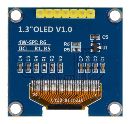 1.3'' OLED display 128 x 64 px SPI - SH1106 - white