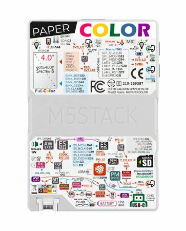 M5Paper Color ESP32S3 Dev Kit - ESP32-S3 development module - 4'' e-paper E Ink Spectra 6 color display - M5Stack C151