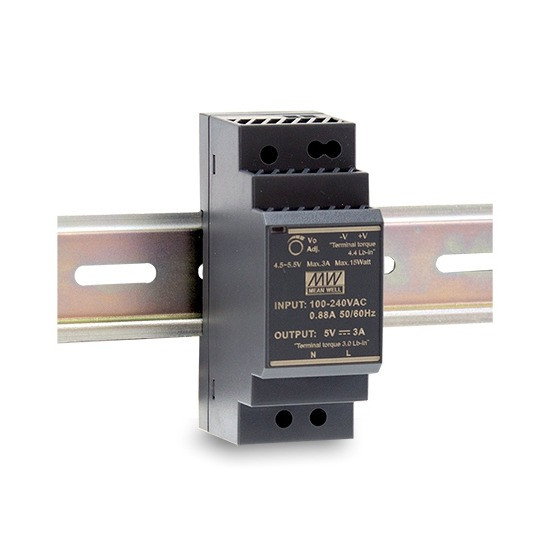 Power supply Mean Well HDR-30-24 for DIN rail - 24V / 1.5A / 36W
